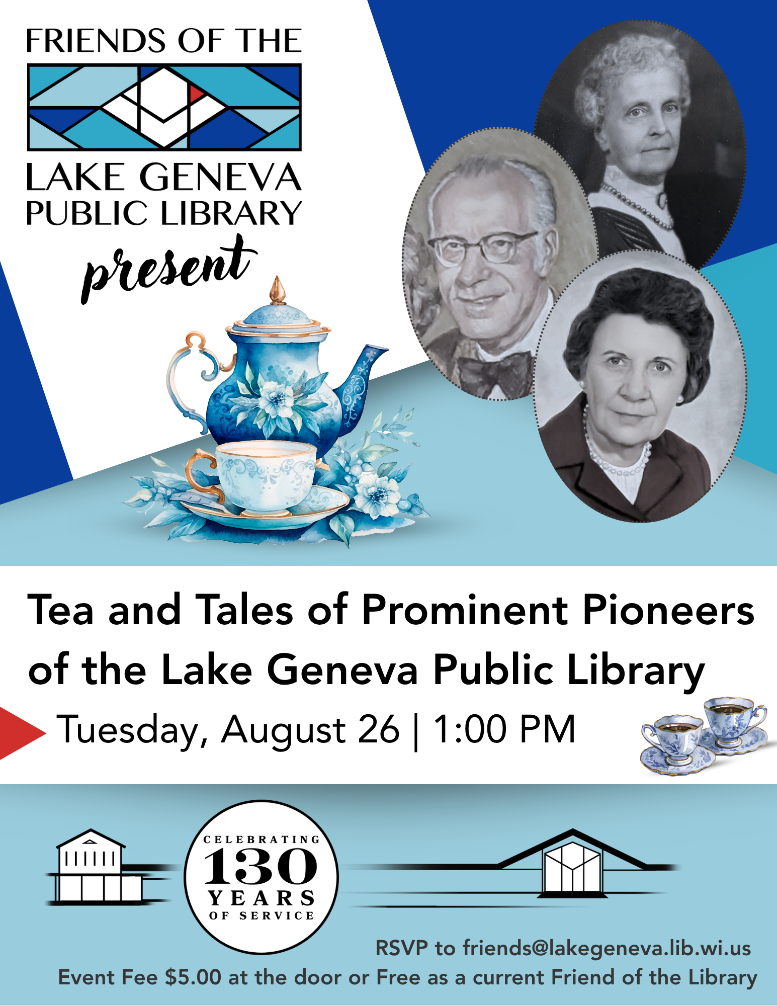 Tea and Tales of Prominent Pioneers of the Lake Geneva Public Library