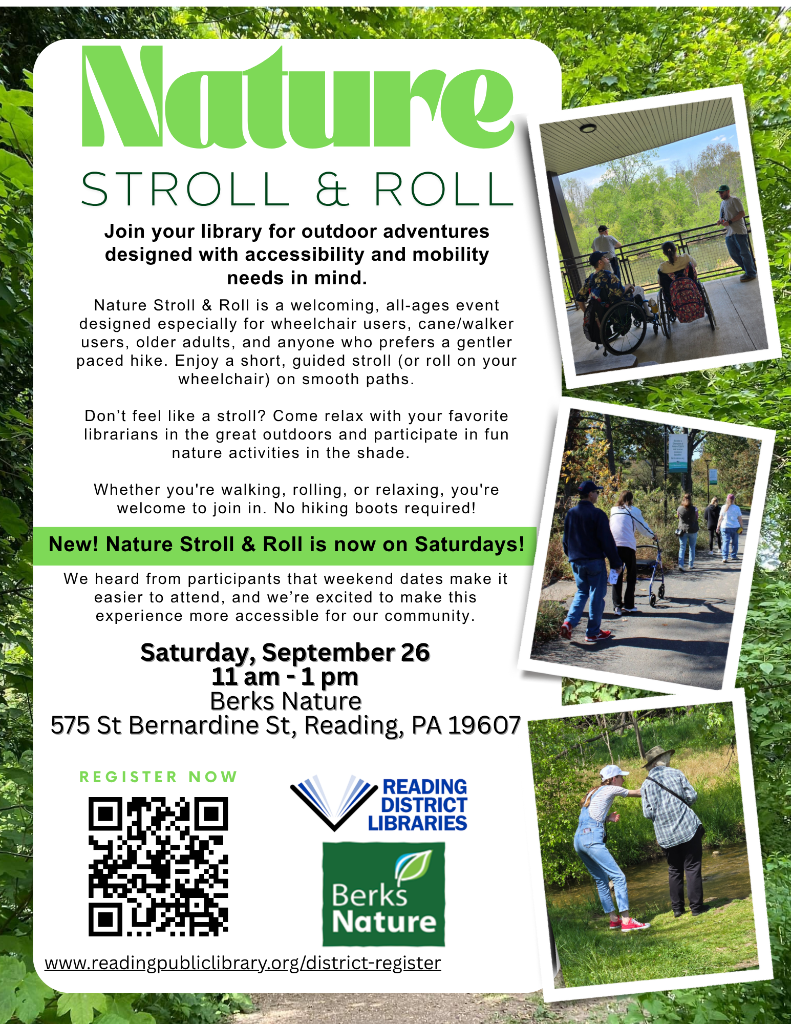Nature Stroll & Roll: Accessible Guided Walk