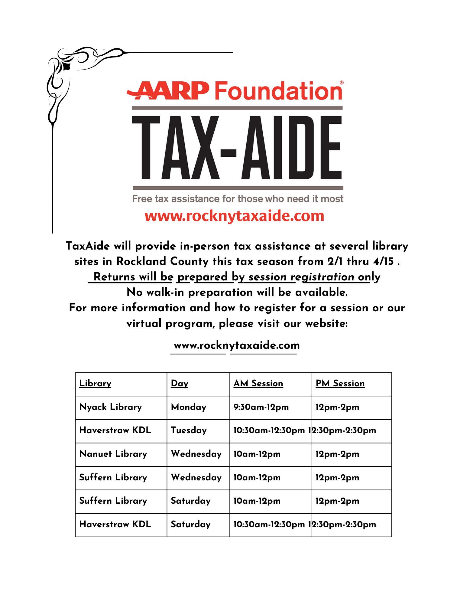 AARP Tax-Aide: Session 1