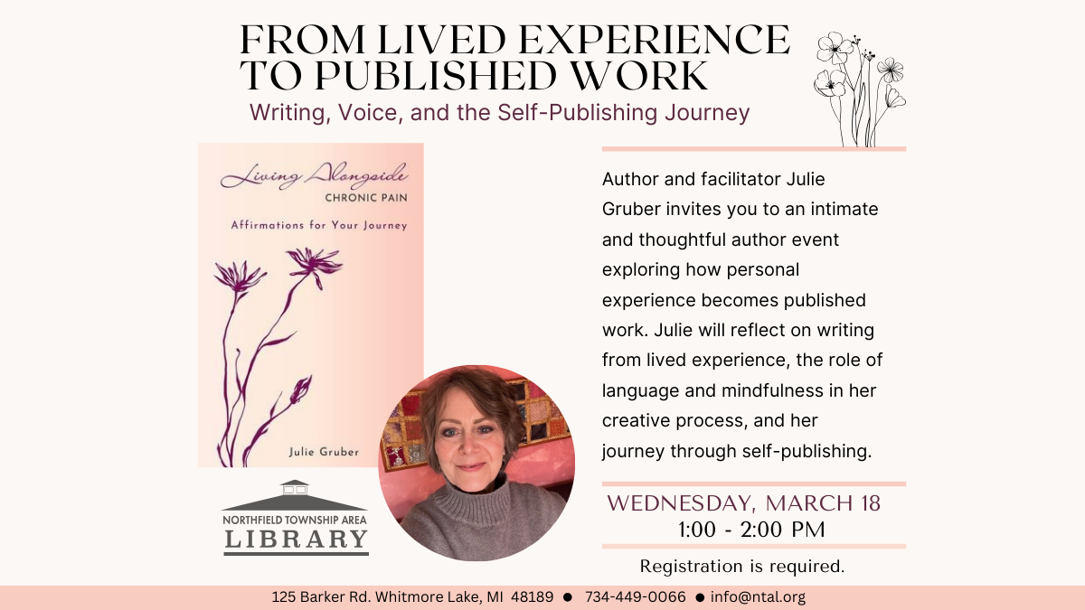 Author Event: From Lived Experience to Published Work
