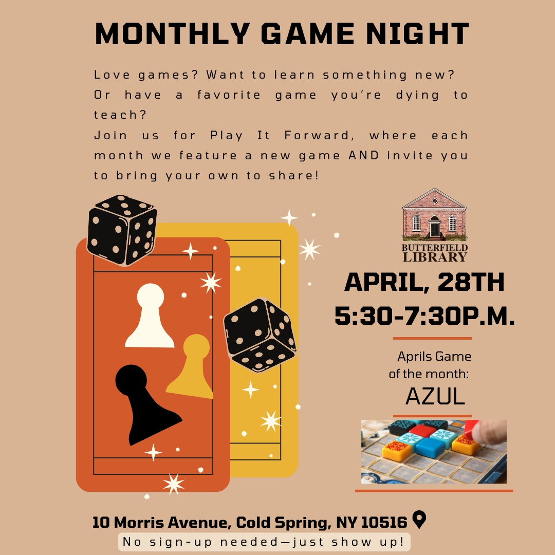 Monthly  Game Night: Play It Forward