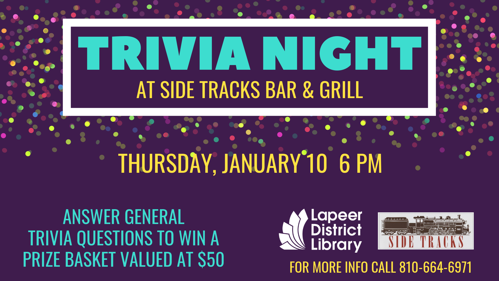 Trivia Night at Side Tracks Bar & Grill Thursday, January 10, 2019, 6