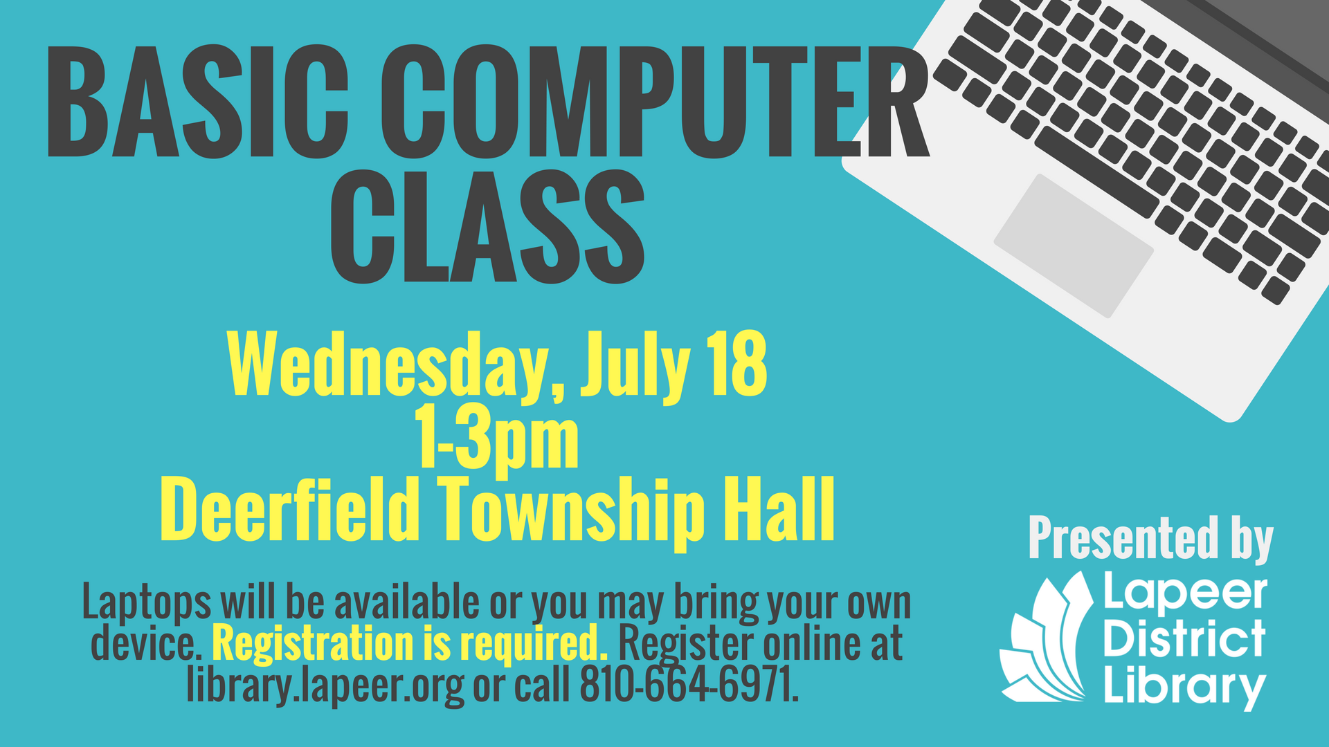 Basic Computer Class at Deerfield Township Hall