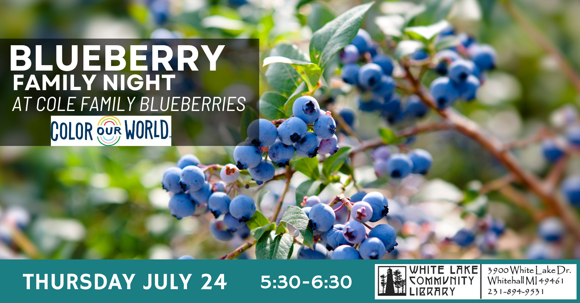 Family Night at Cole Family Blueberries🌈🌎Family Night Summer Reading Program