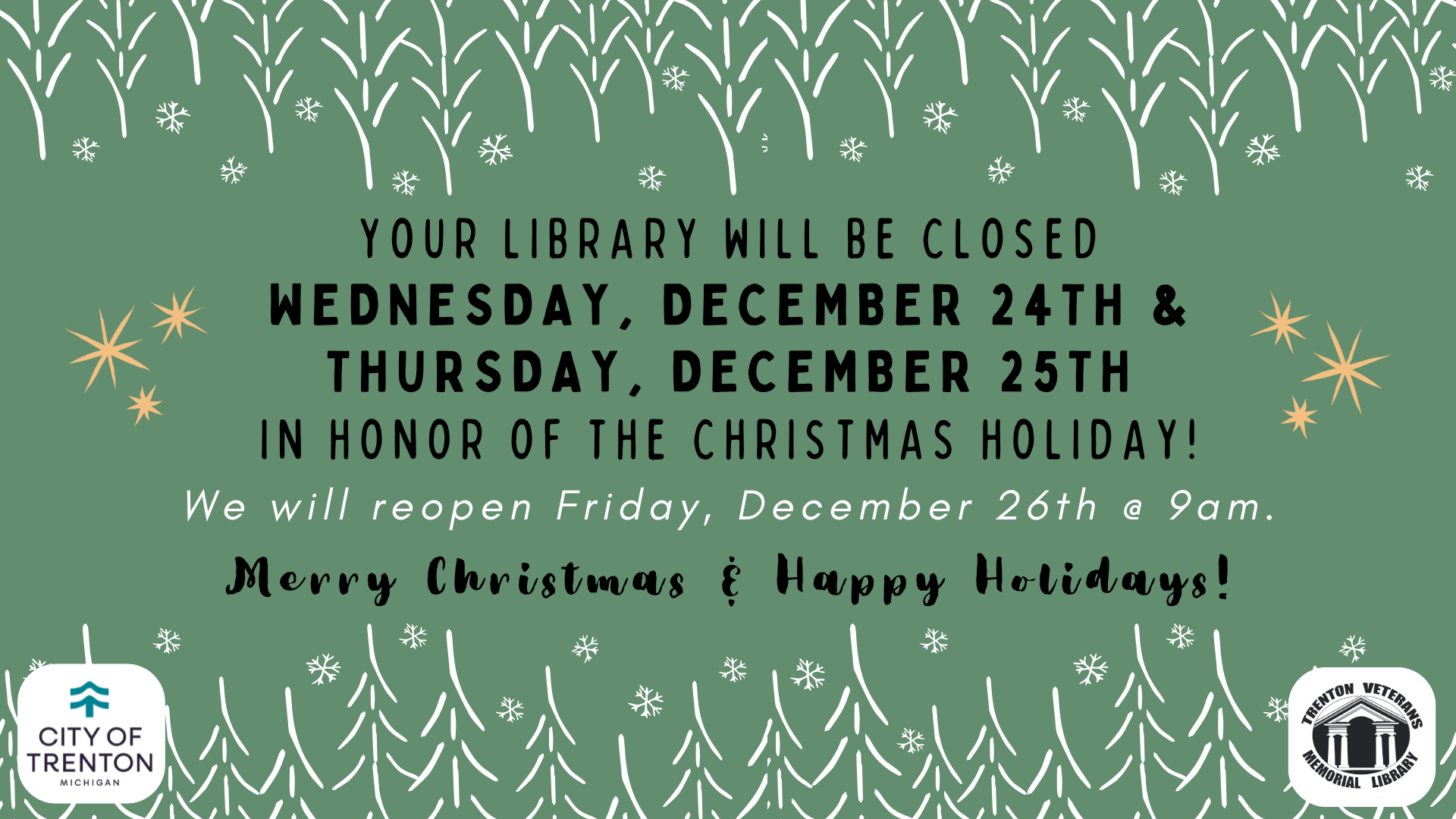 Library is Closed for Christmas Eve