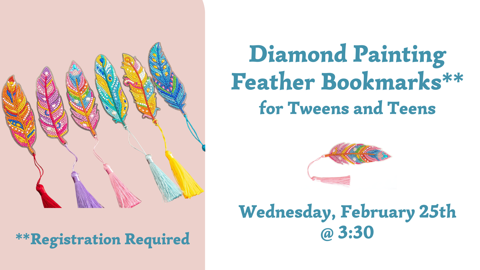 Diamond Dot Feather Bookmarks