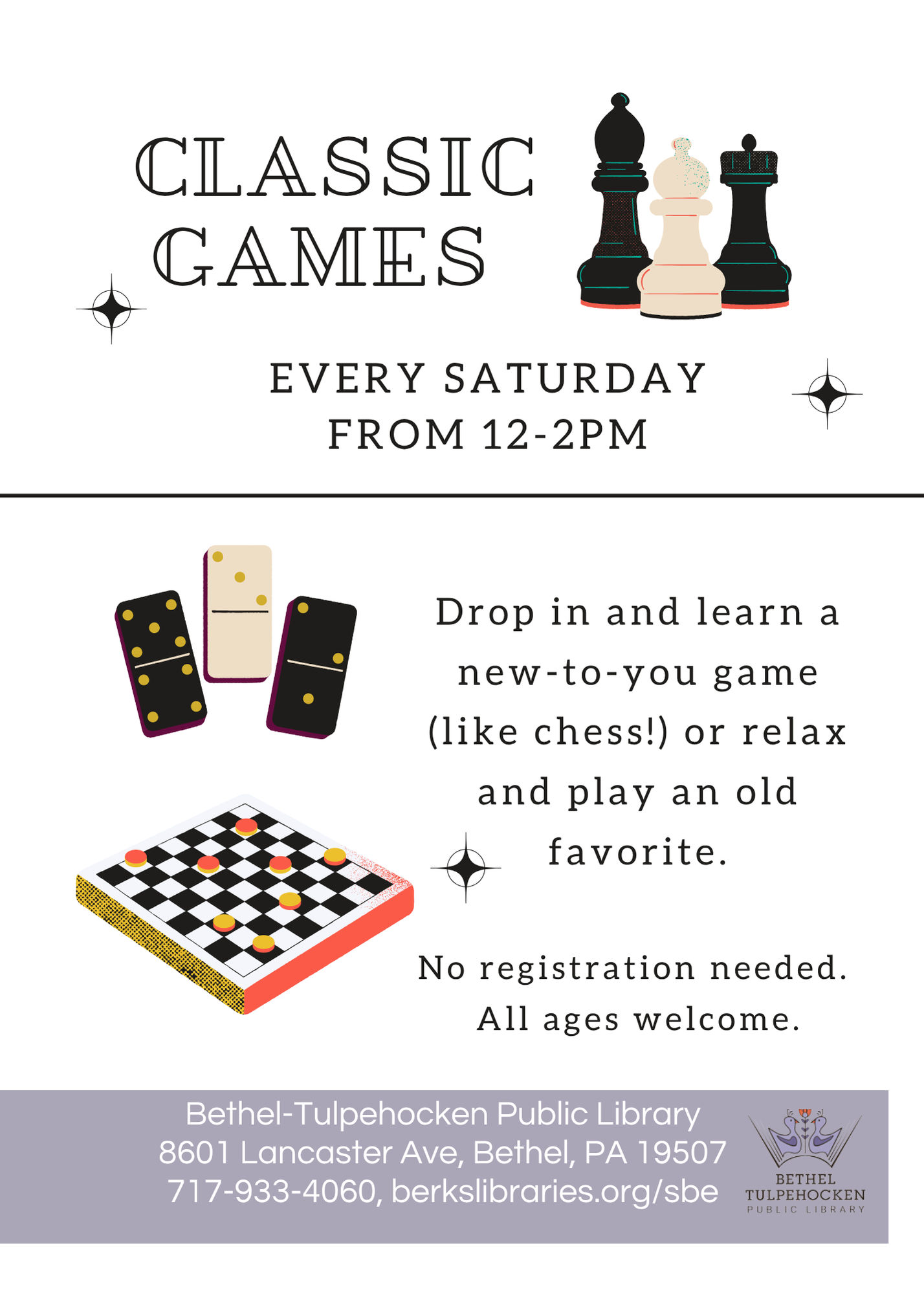 Classic Games Drop-In at Bethel-Tulpehocken Public Library