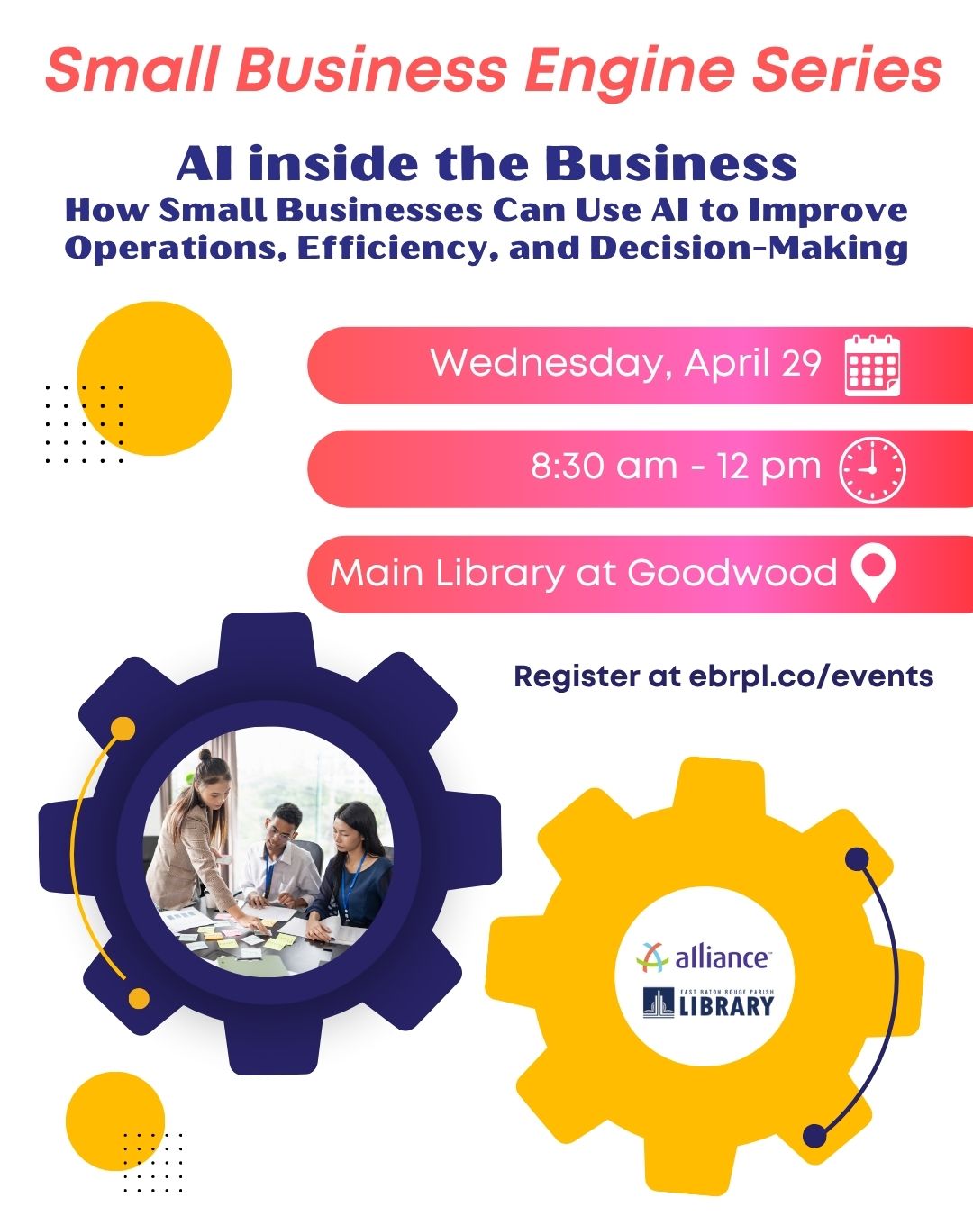 EBRPL Small Business Engine Series: AI Inside the Business - Wednesday ...