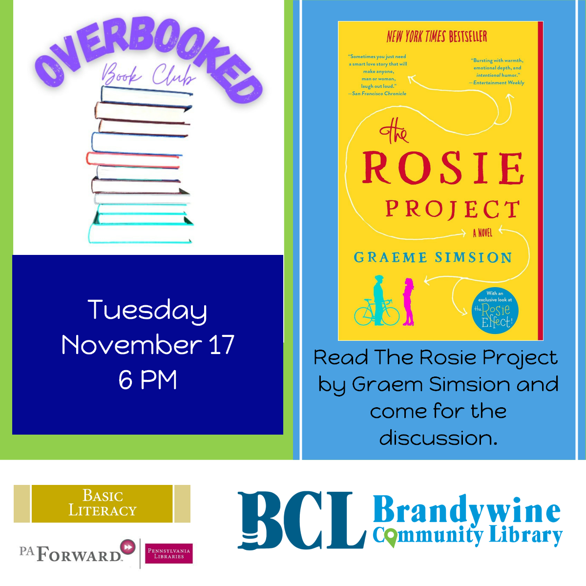 Overbooked Book Club at Brandywine Community Library