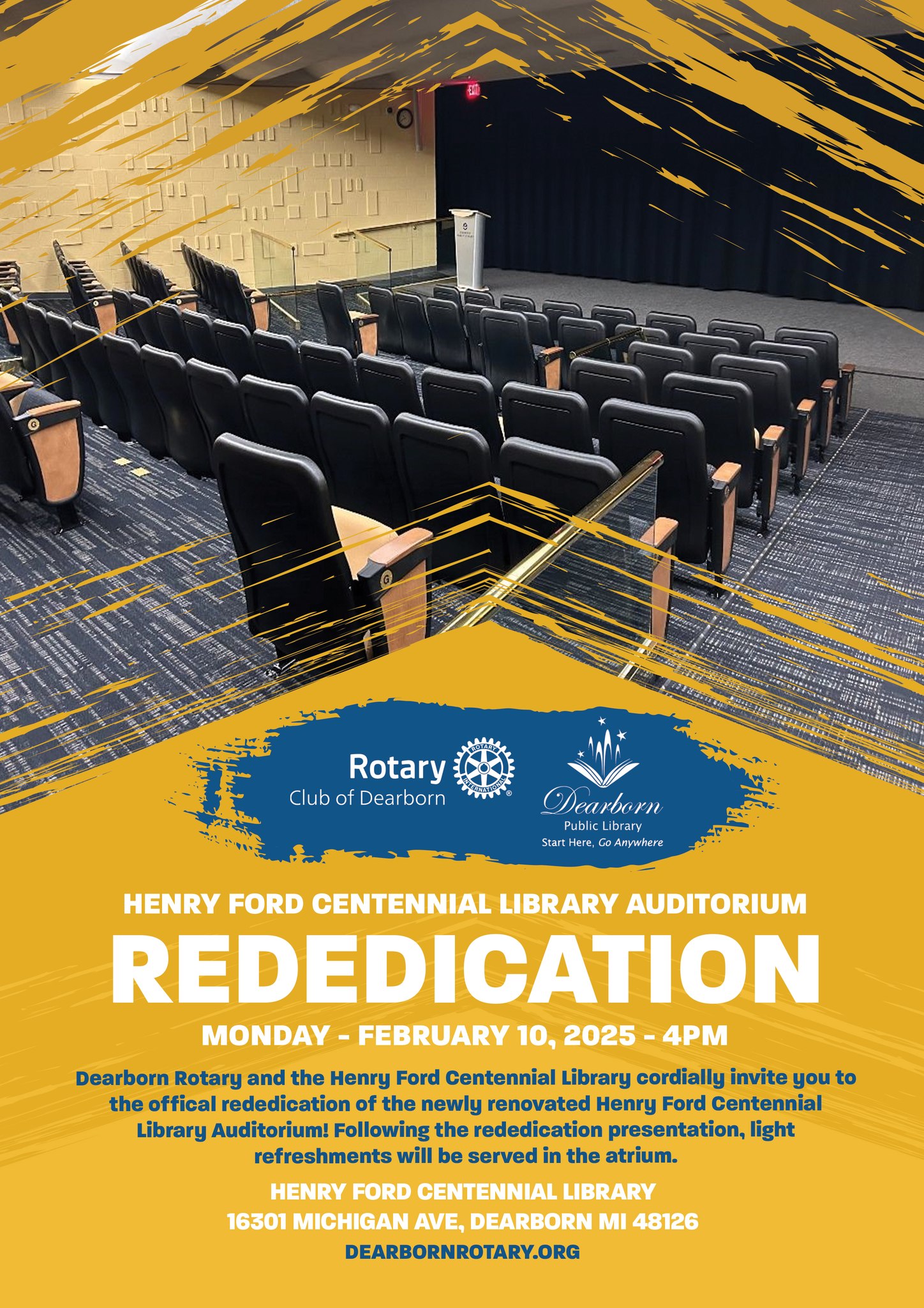 Auditorium Re-dedication and Rotary Club Recognition - Monday, February ...
