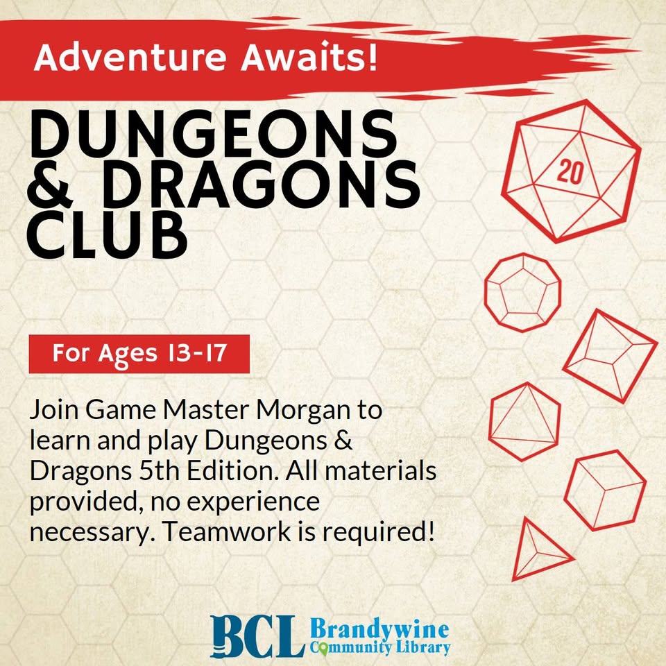 Teen Dungeons and Dragons Club at Brandywine Library