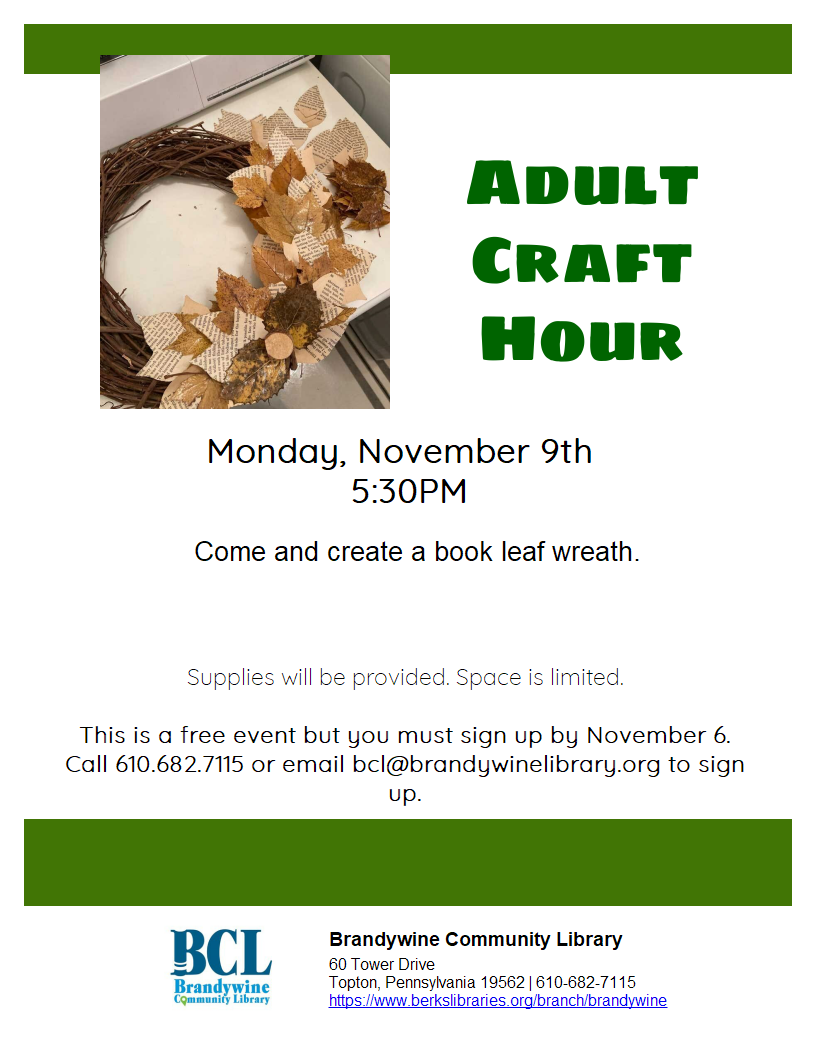 Craft Hour for Adults: Book Leaf Wreath