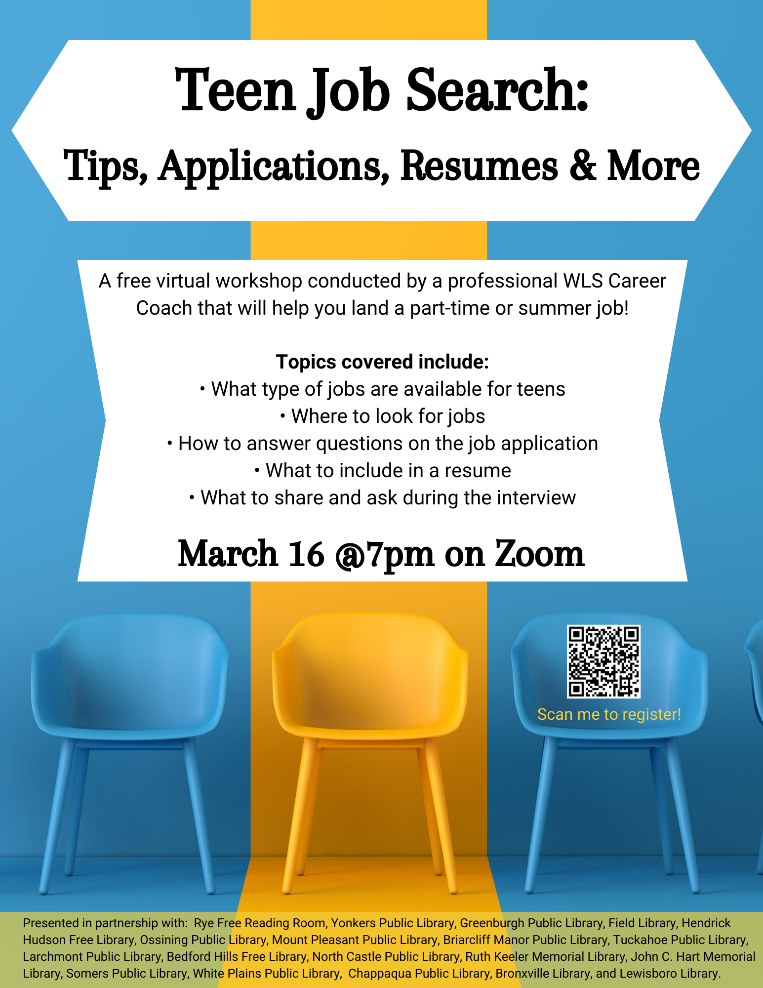 Teen Job Search Workshop via Zoom - Thursday, March 16, 2023, 7:00 PM - Hendrick  Hudson Free Library - LocalHop