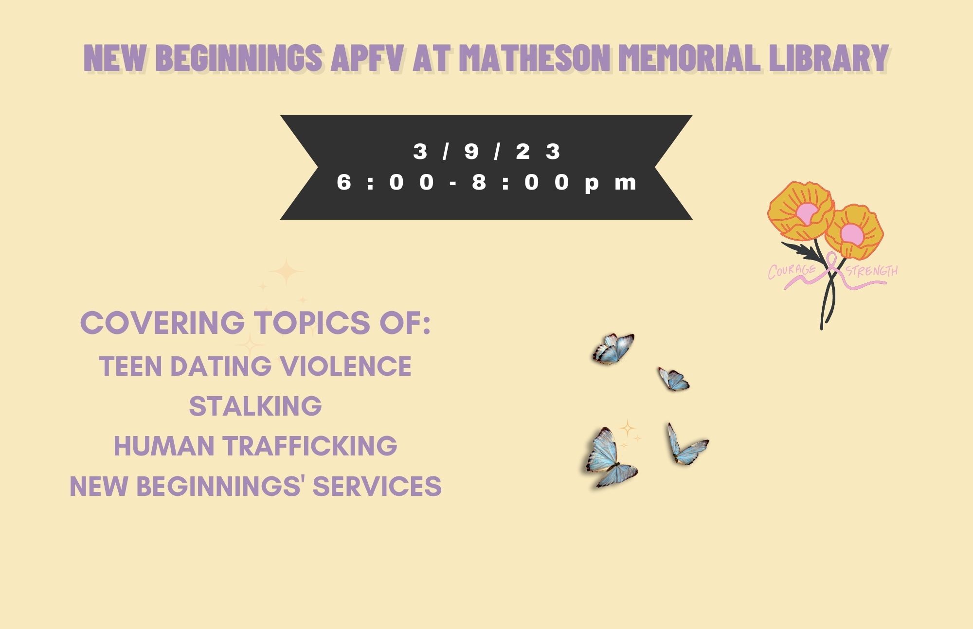 New Beginnings APFV at Matheson Memorial Library