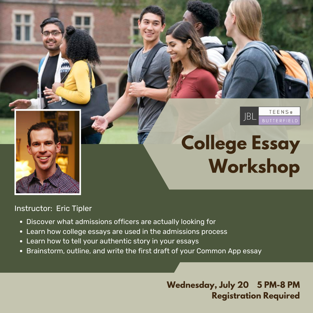 Rescheduled - College Essay Workshop with Eric Tipler