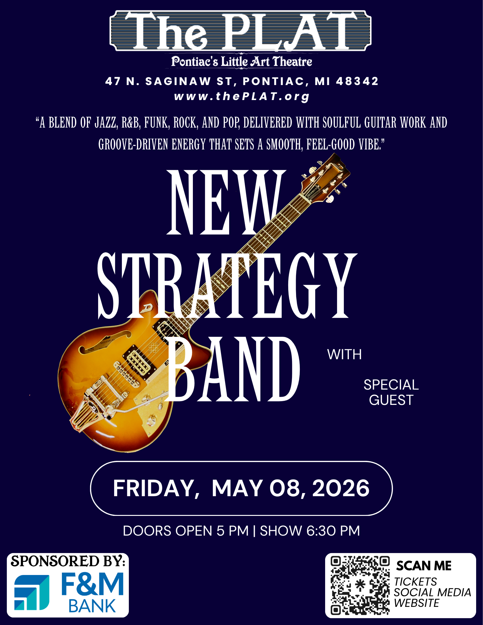 New Strategy Band with Special Guest @ The PLAT | Friday, May 08, 2026