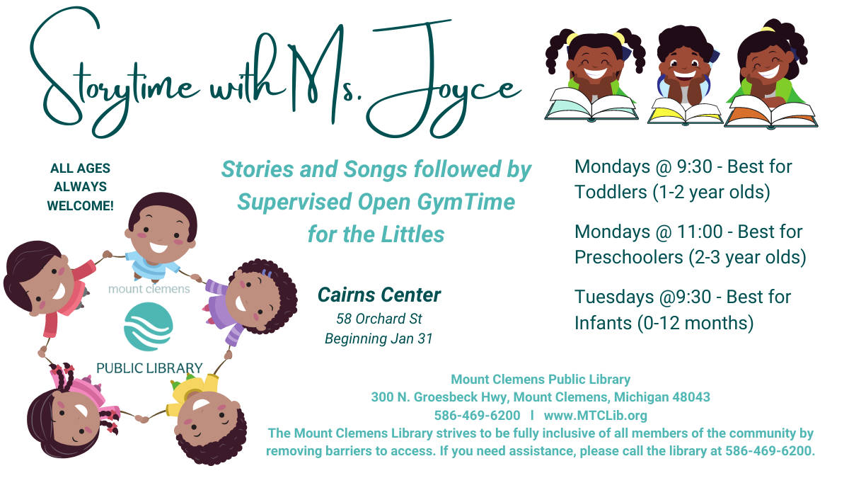 CANCELLED - Toddler Storytime with Ms Joyce