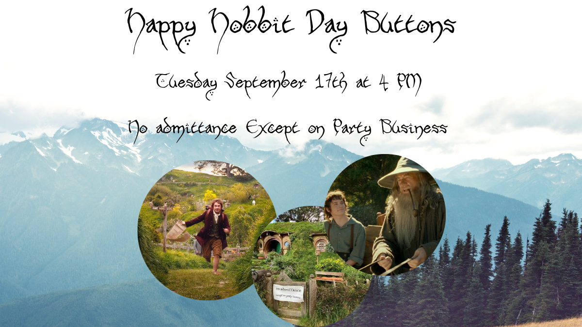 Happy Hobbit Day Buttons