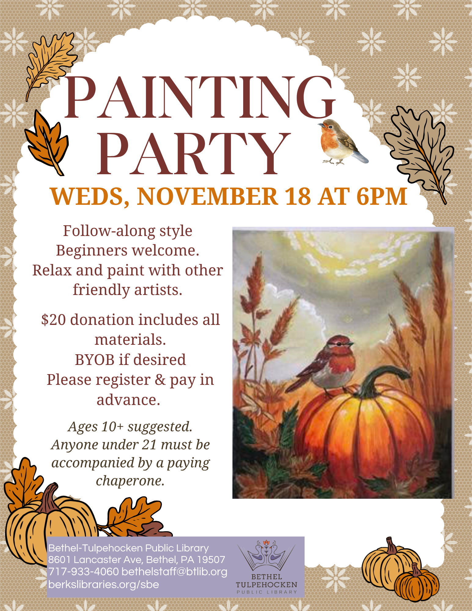 Painting Party at Bethel-Tulpehocken Public Library