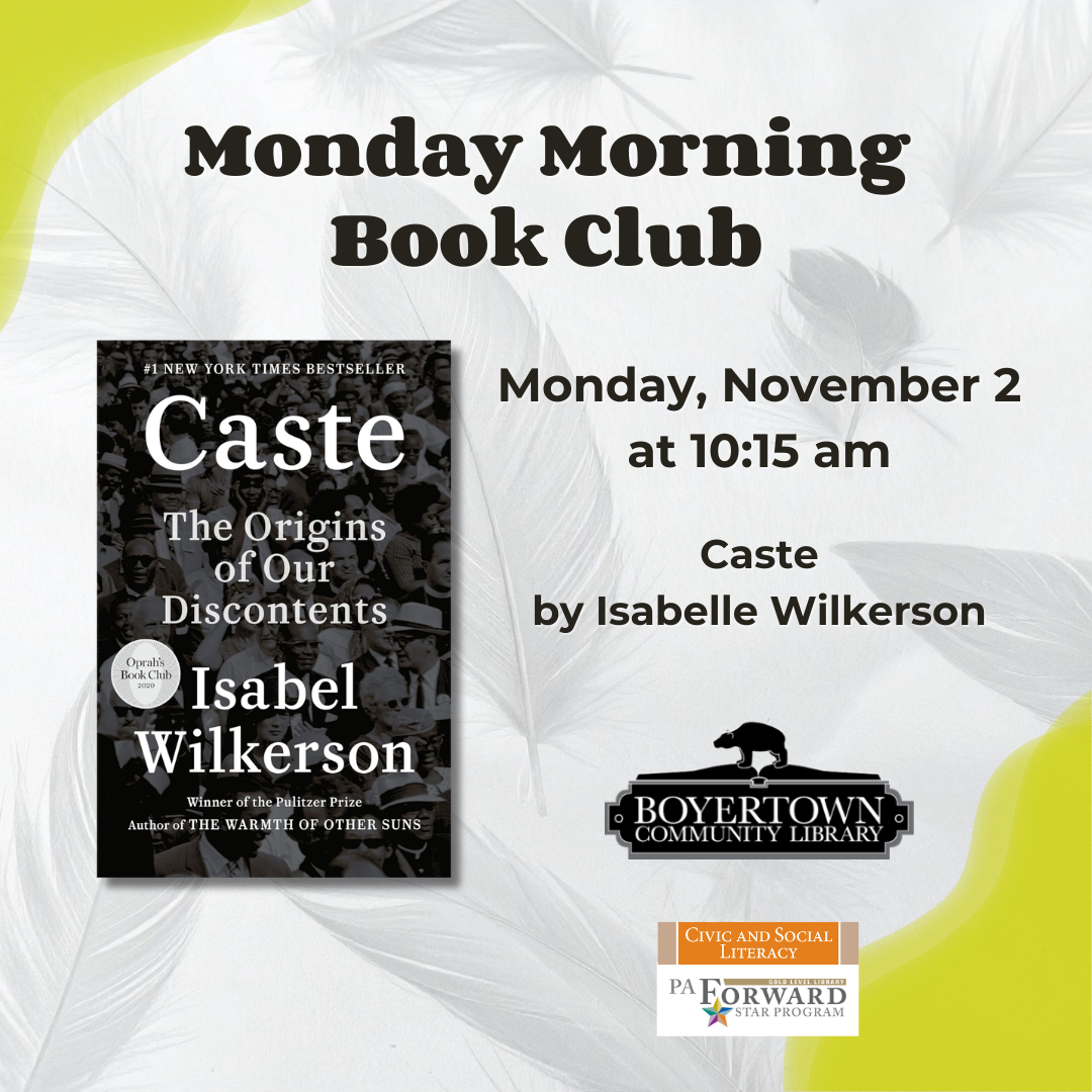 Monday Morning Book Club at Boyertown Community Library