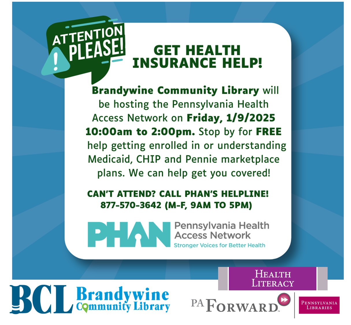 Health Insurance Assistance - Friday, January 9, 2026, 10:00 AM ...
