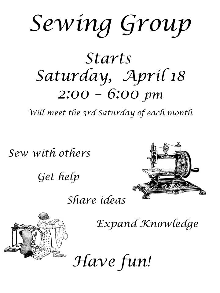 Sewing Group Saturday, November 21, 2015, 200 PM Ferndale Area